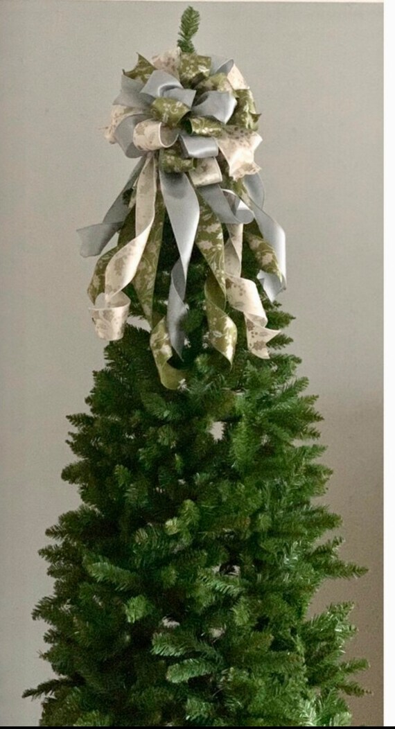 Mamie Christmas Tree Topper Tree Ribbon Bow Mailbox Swag