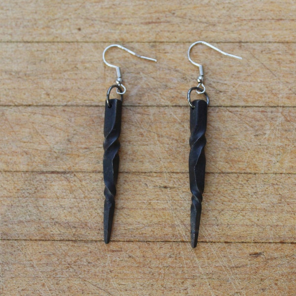 Hand Forged Icicle Earrings