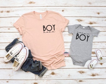 BOY MAMA and Mama's BOY Matching Tshirt Set / Mama's Boy & Boy Mama Mat
