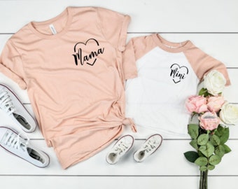 Mama & Mini Love T-shirt and Raglan Set, Mommy and Me