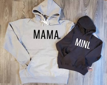 MAMA and MINI MATCHING Hoodie Set / Mommy & Me / Mother daughter/ Mother Son/ BoyMom Girlmom / Matching set