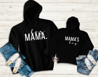 BOY / MAMA and Mama's Boy MATCHING Hoodies / Mama / Mama's Boy/ Family Matching set/ mother and son