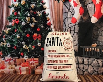 OLD TOYS for SANTA/ Santa Sack / The giving bag / Gift bag/ gift wrap / Christmas wrap