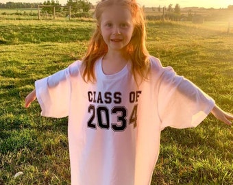 KINDERGARTEN CLASS of 2037 handprint / Kids GRADUATION Tshirt/ Childrens Back to School Tshirts / Keepsake/ School/Kindergarten