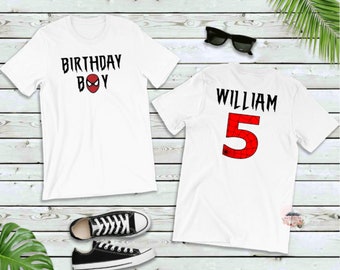 Children's Spider man Birthday Tshirt / Kids Superhero Birthday Tshirt