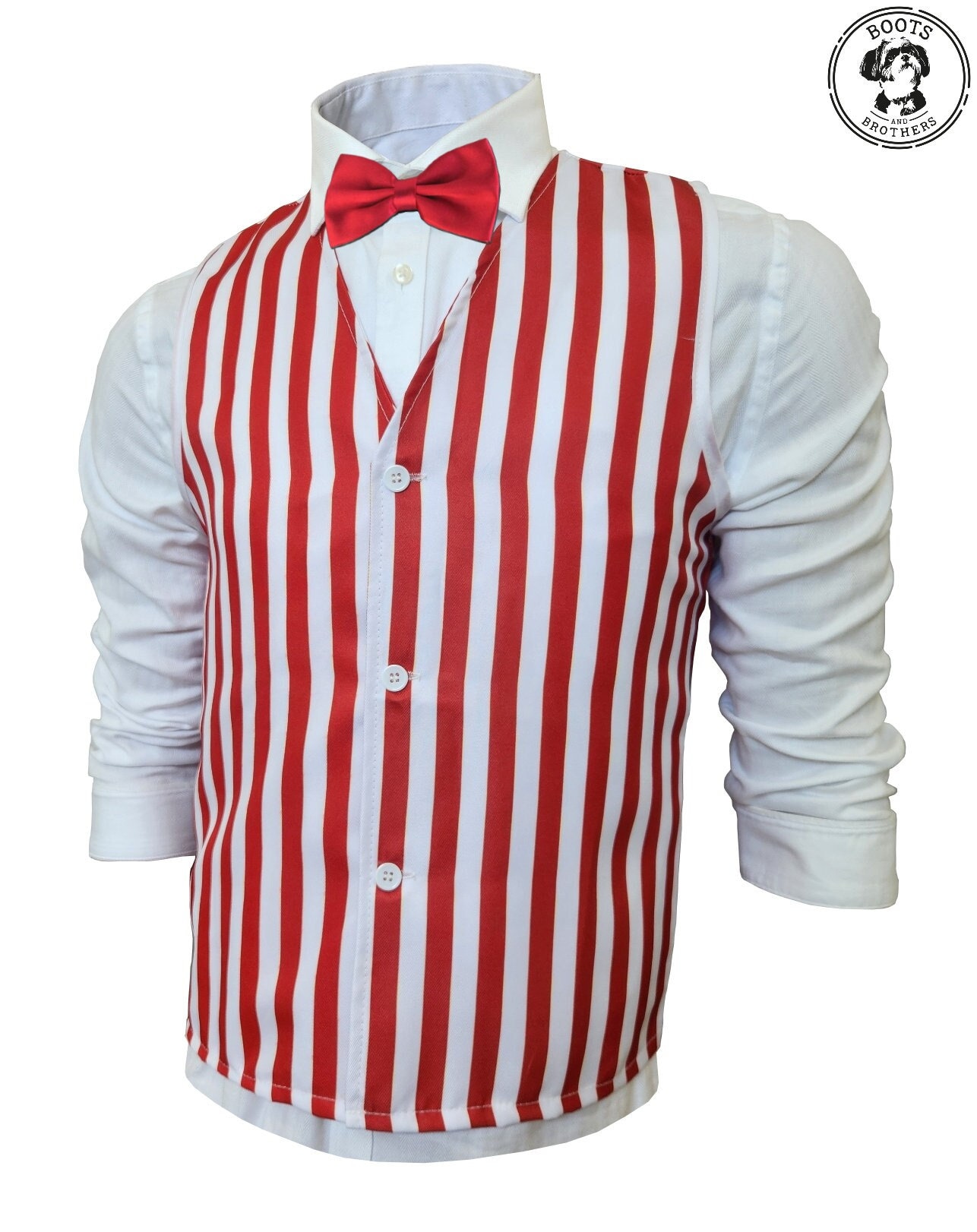 Adults Red White Striped Costume Vest MISPRINT Etsy