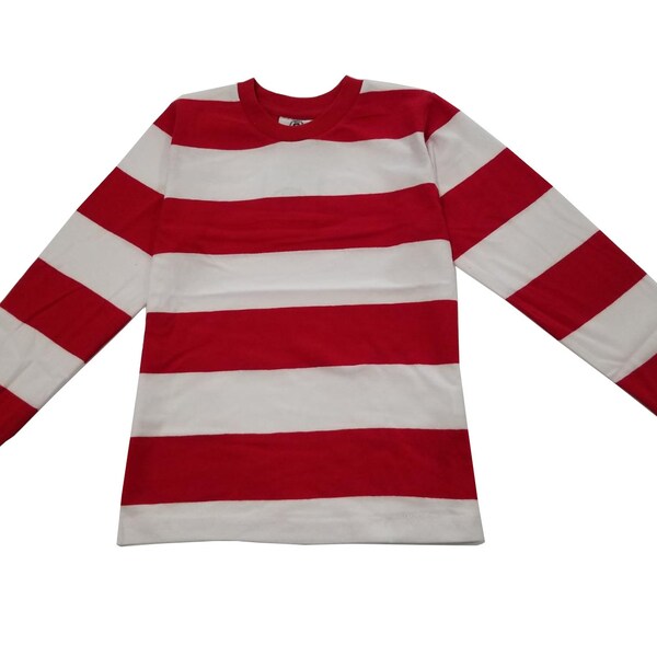 Mens Striped Shirt Red White Adult Costume Male Halloween
