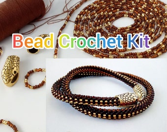 Bead Crochet Long Rope Kit, Jewelry Making Kit for Adults, Diy Craft Kit, Bead Crochet Kit Snake Necklace