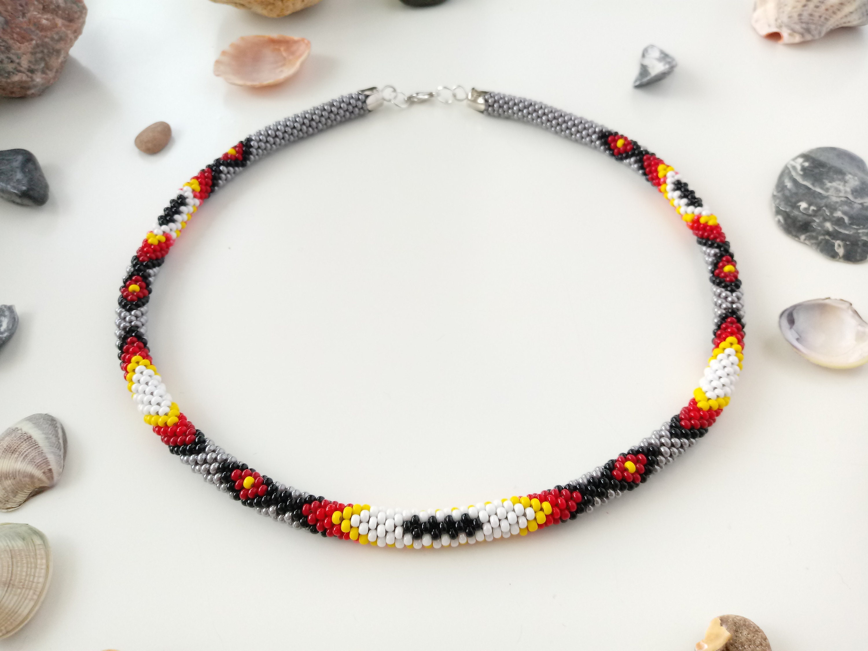 Beaded crochet rope pattern PDF pattern Native american Etsy