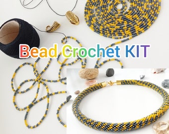 Kits de création de bijoux pour adultes, kit de fabrication de bijoux à faire soi-même, collier de perles au crochet