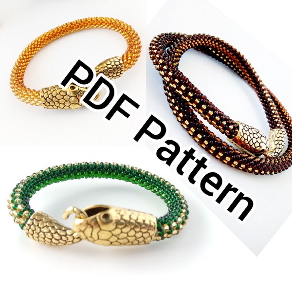 Snake crochet rope PDF Pattern, Crochet with seed beads, Python skin PDF pattern, pdf pattern free