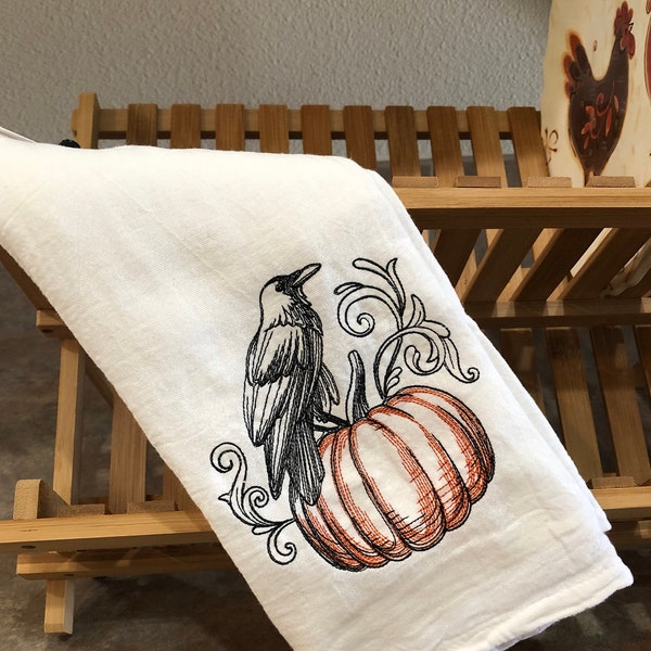 Toalla de harina de cuervo negro y calabaza, detalles de cocina, otoño, decoración de Halloween, paños de cocina, regalos por menos de 20