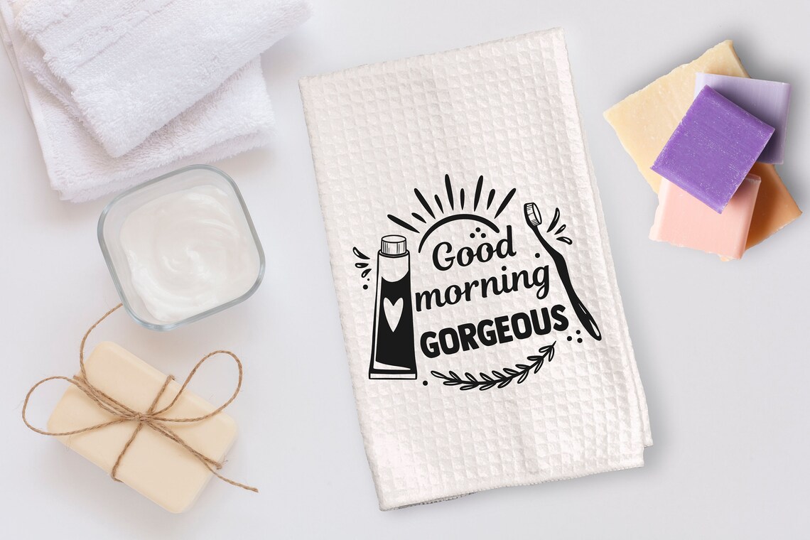 Good Morning Bathroom Towel Fun Bathroom Hand Towel Etsy