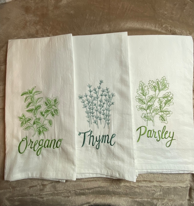 OspreyRiverGoods Kitchen Herb Collection Flour Sack Towel - Thumbnail 4