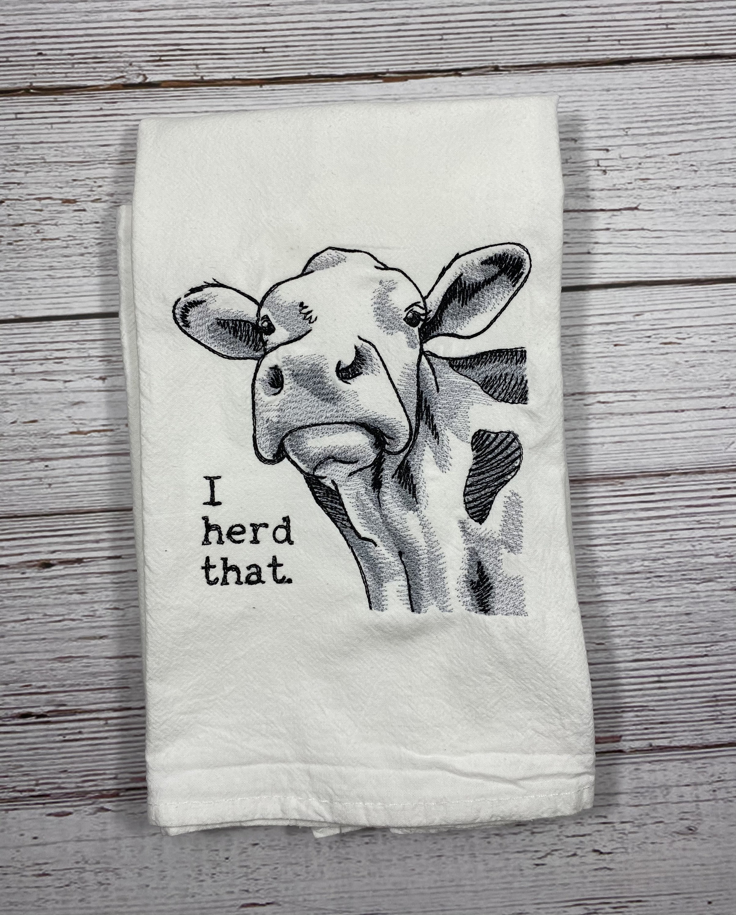 novelty kitchen towel, cotton dish towel highland cow funny striped tea  towel gift