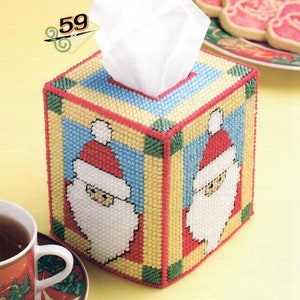 St. Nick Tissue Box Cover Plastic Canvas Pattern