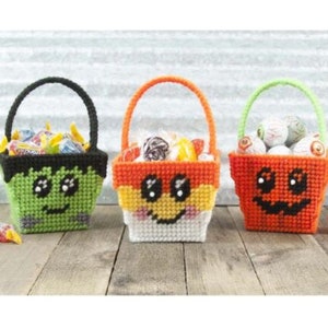 Mini Halloween Baskets Plastic Canvas Pattern