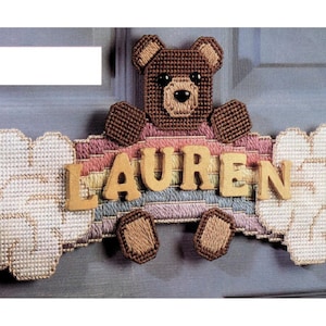 Rainbow Bear Children's Decoration Plastic Canvas Pattern, Personalized