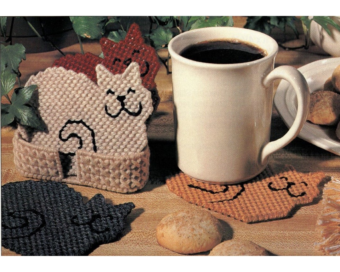 Kitty Coasters Plastic Canvas Pattern - Etsy