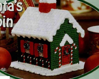 Santa's Candy Cane Cabin Plastic Canvas Pattern