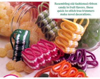 Ribbon Candy Ornaments Plastic Canvas Pattern