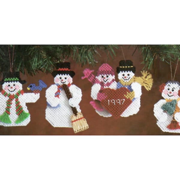 Snowman Ornaments Set Plastic Canvas Pattern