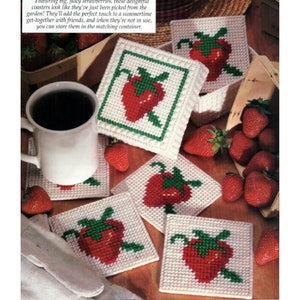 Strawberry Coaster Set Plastic Canvas Pattern