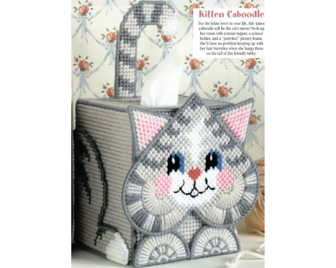 Cat Tissue Box Cover Plastic Canvas Pattern Etsy