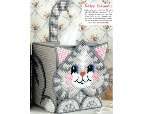 Cat Tissue Box Cover Plastic Canvas Pattern - Etsy