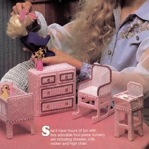 Fashion Doll Nursery Set Plastic Canvas Pattern, Barbie