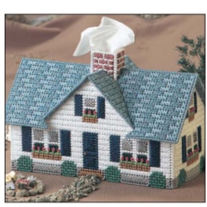 Window Box Cottage Tissue Box Cover Plastic Canvas Pattern