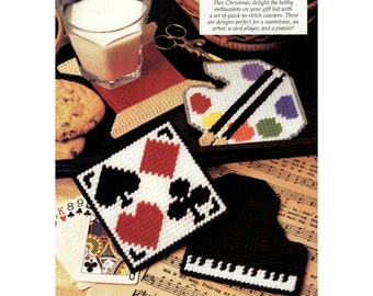Hobby Coasters Plastic Canvas Pattern, Sewing, Art, Cards, Music