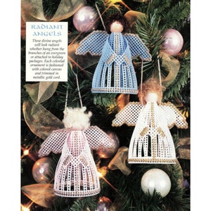 Quick Stitch Angel Ornaments Plastic Canvas Pattern