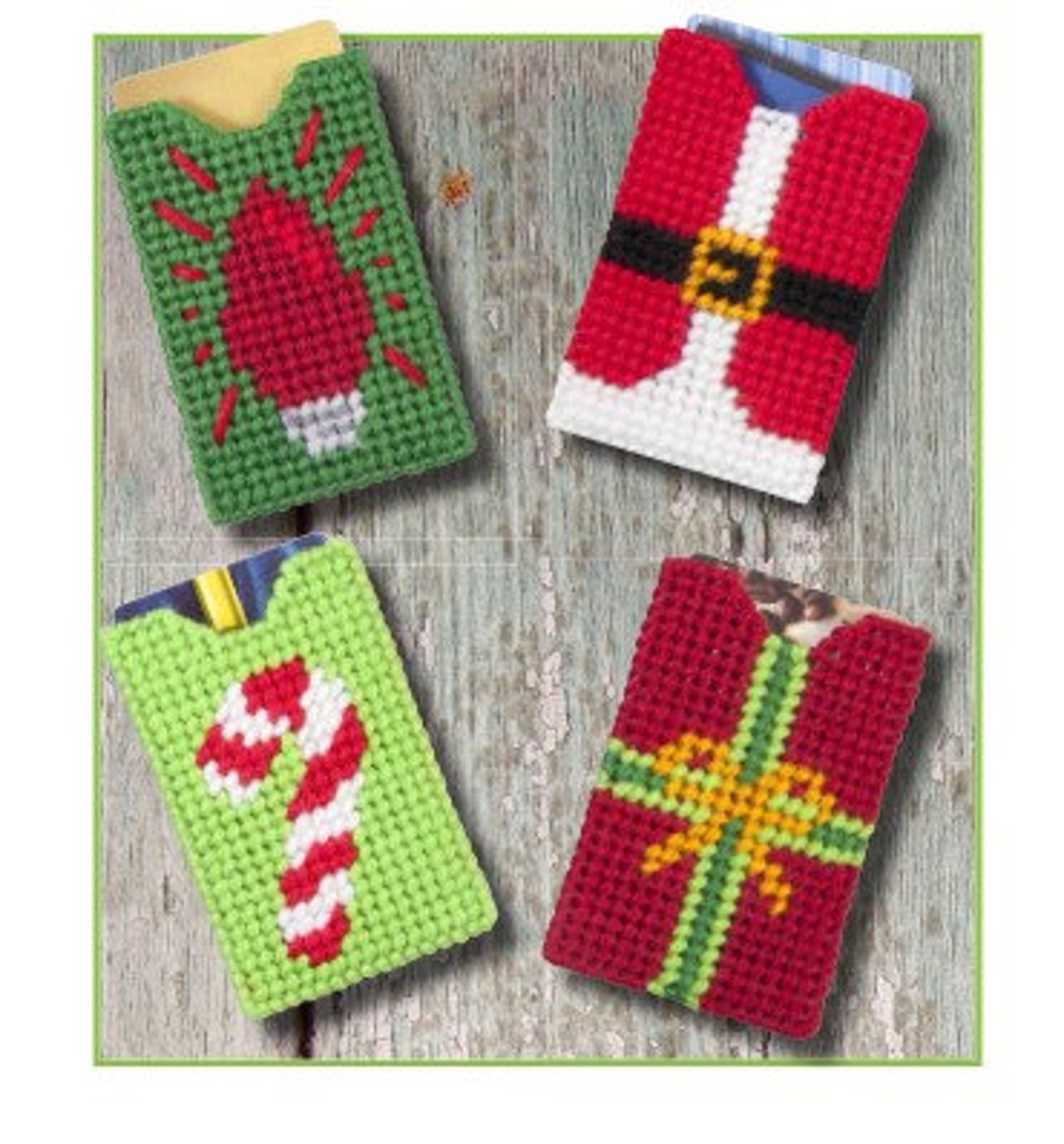 Gift Card Holders Plastic Canvas Pattern Candy Cane Light Etsy