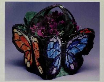 Butterfly Basket with Handle Plastic Canvas Pattern