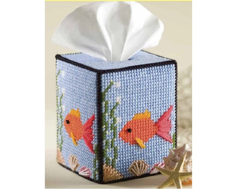 Fish Tissue Box Cover Plastic Canvas Pattern Etsy