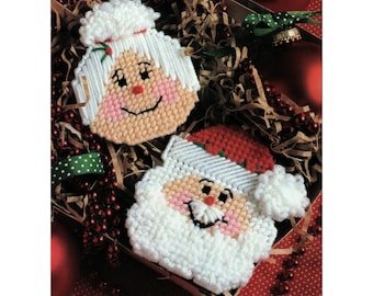 Santa & Mrs. Claus Ornaments Plastic Canvas Pattern