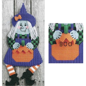 Boo Witch Door Greeter Plastic Canvas Patroon