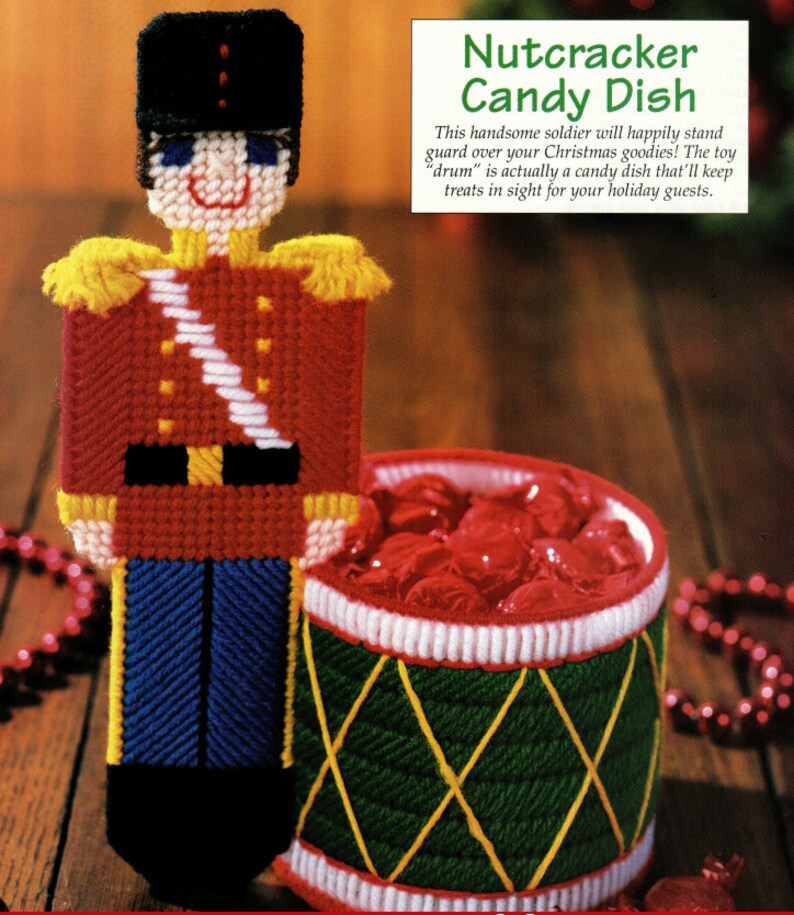 Nutcracker Candy Dish Plastic Canvas Pattern Christmas | Etsy