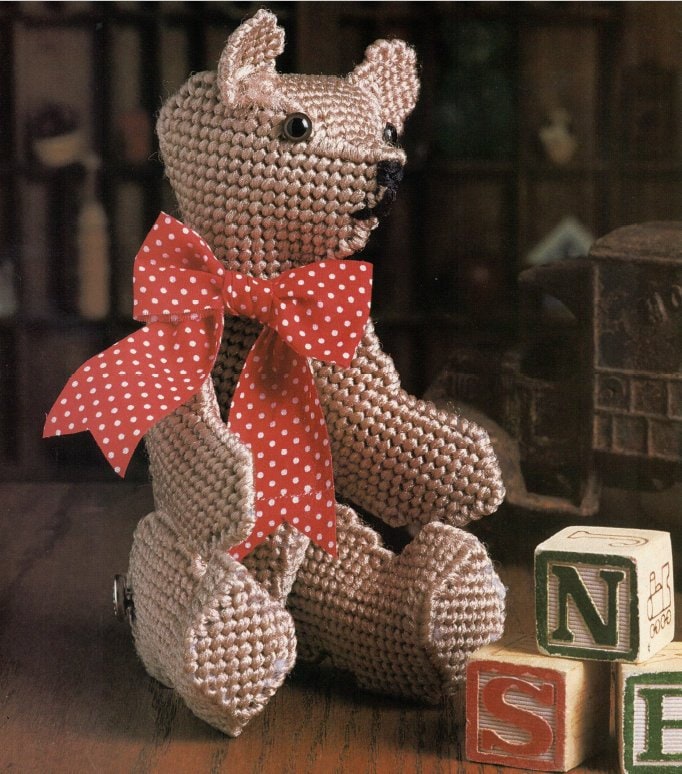 Poseable Bear Plastic Canvas Pattern Teddy Bear Shelf Sitter Etsy