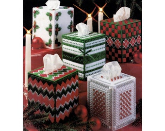 PDF Plastic Canvas Pattern Christmas Tree Tissue Box Cover - Etsy