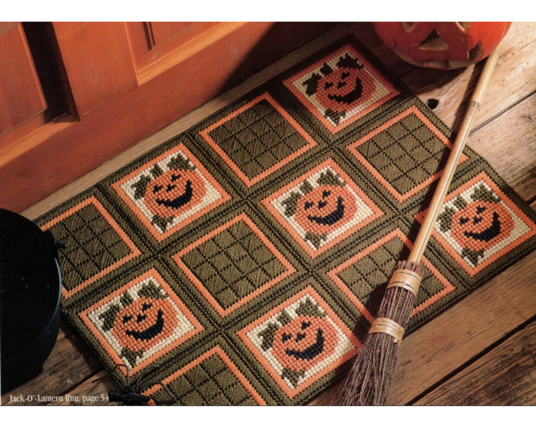 Jack O' Lantern Rug Plastic Canvas Pattern, Coaster, Magnet - Etsy