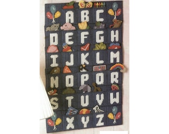 Alphabet Pockets Plastic Canvas Pattern, Alphabet Teaching Tool