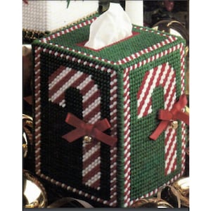 Candy Cane Tissue Box Cover Plastic Canvas Pattern