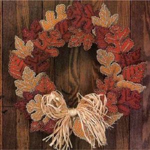 Herfstbladeren Magneten & Krans Plastic Canvas Patroon