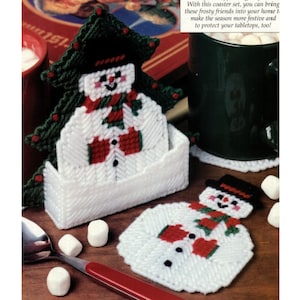 Snowman Coasters Plastic Canvas Pattern,