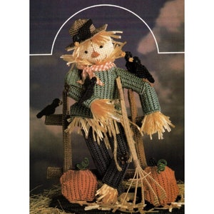 Scarecrow Centerpice Plastic Canvas Pattern, Autumn, Thanksgiving, Challenging, Advanced