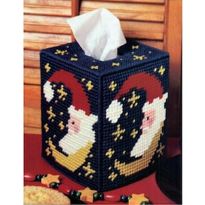 Santa Moon Tissue Box Cover Plastic Canvas Pattern