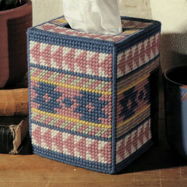 Southwest Style Tissue Box Cover Plastic Canvas Pattern