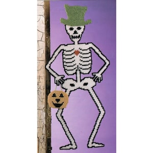 Skeleton Plastic Canvas Pattern, Door Decoration image 1